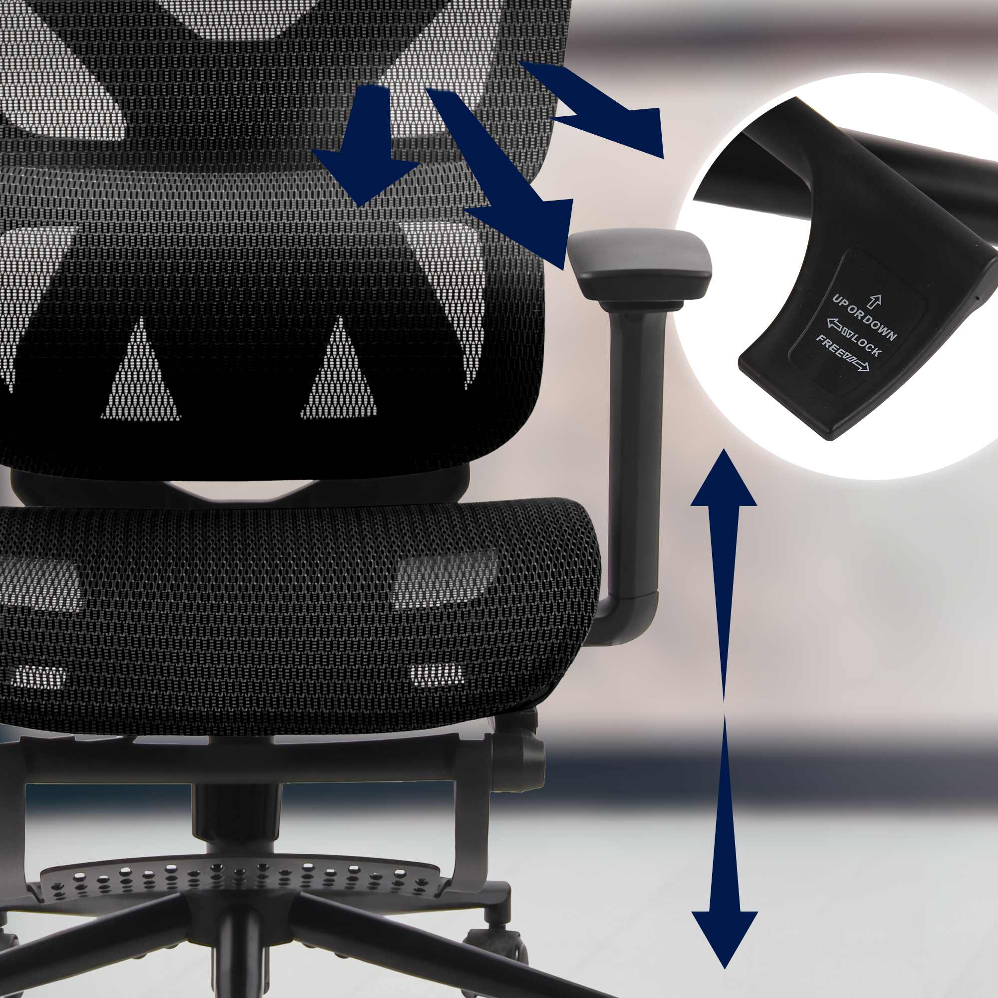 Bürostuhl Reston, schwarz/schwarz
