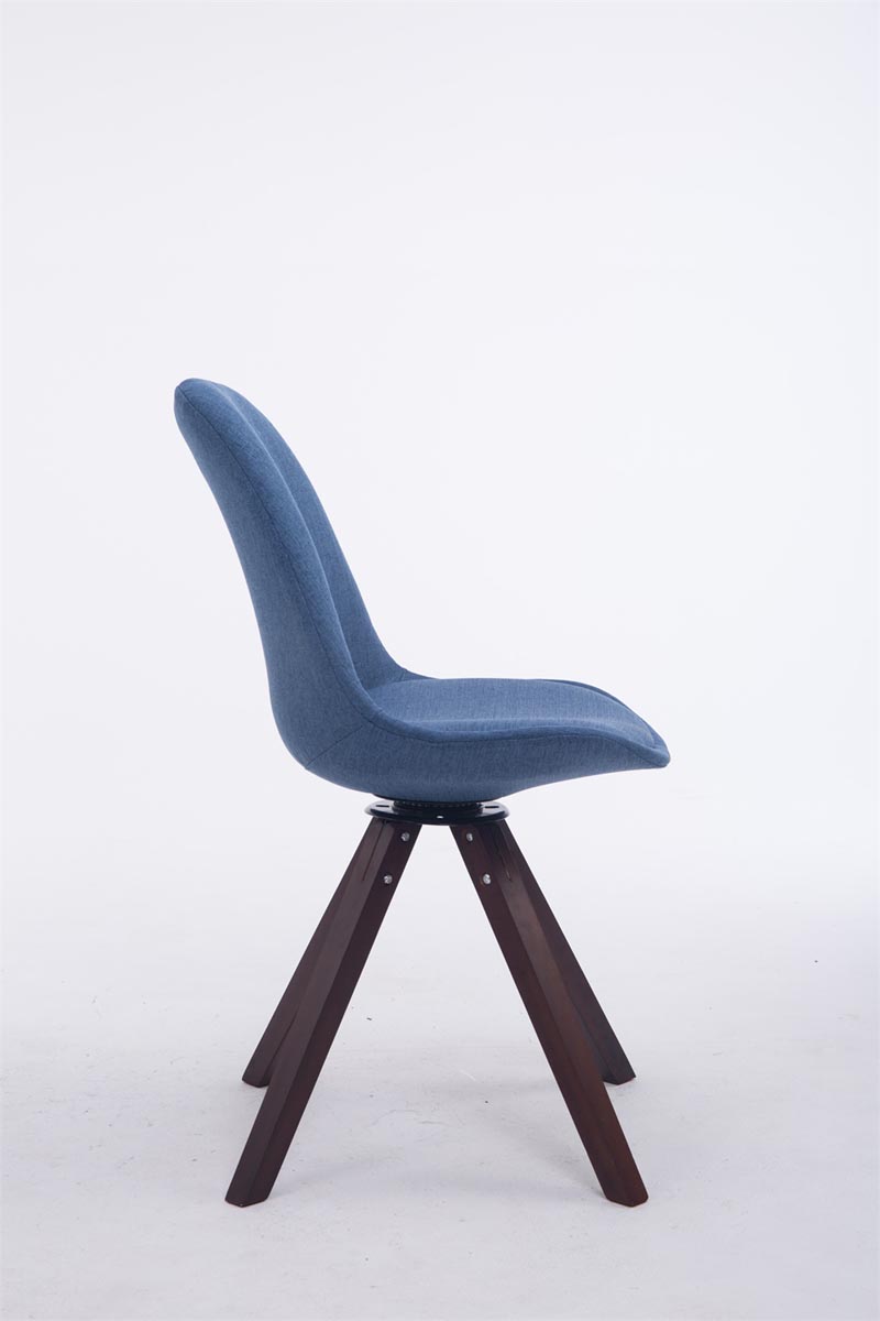 Besucherstuhl Troyes Drehbar Walnuss Stoff Square, blau