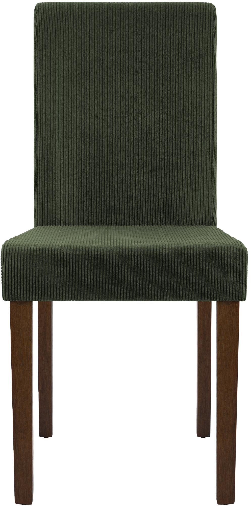 2er Set Esszimmerstuhl Ina Cord antik dunkel, grün