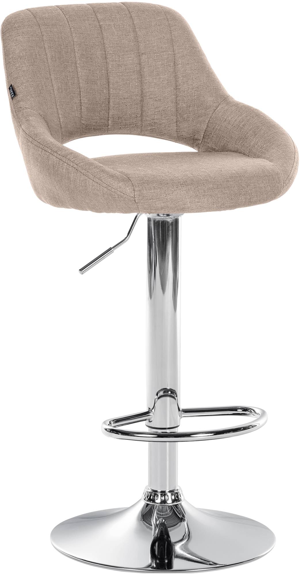 Barhocker Milet Stoff chrom, taupe