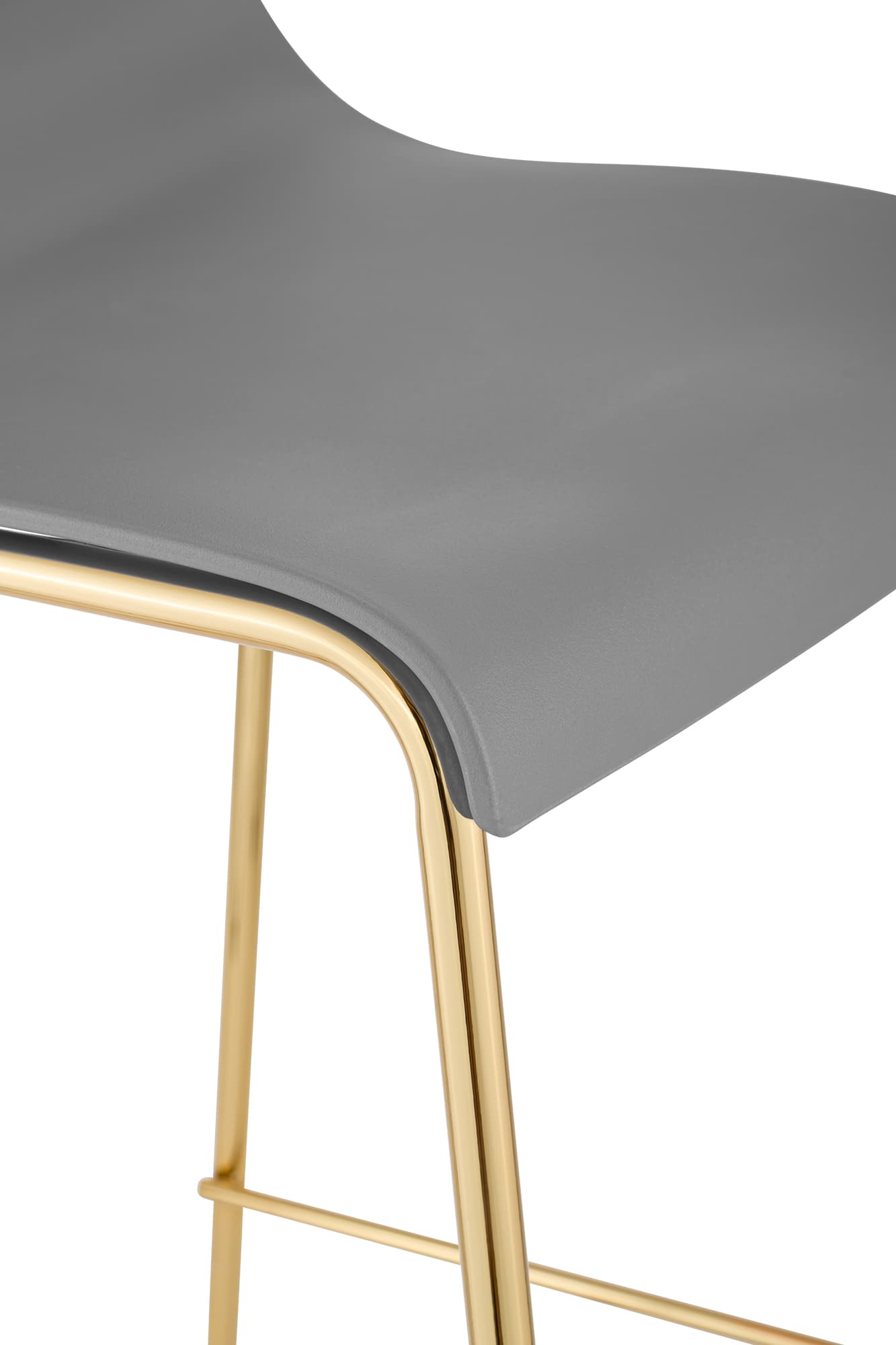 Barhocker Hoover Kunststoff 4-Fuß Gold, grau