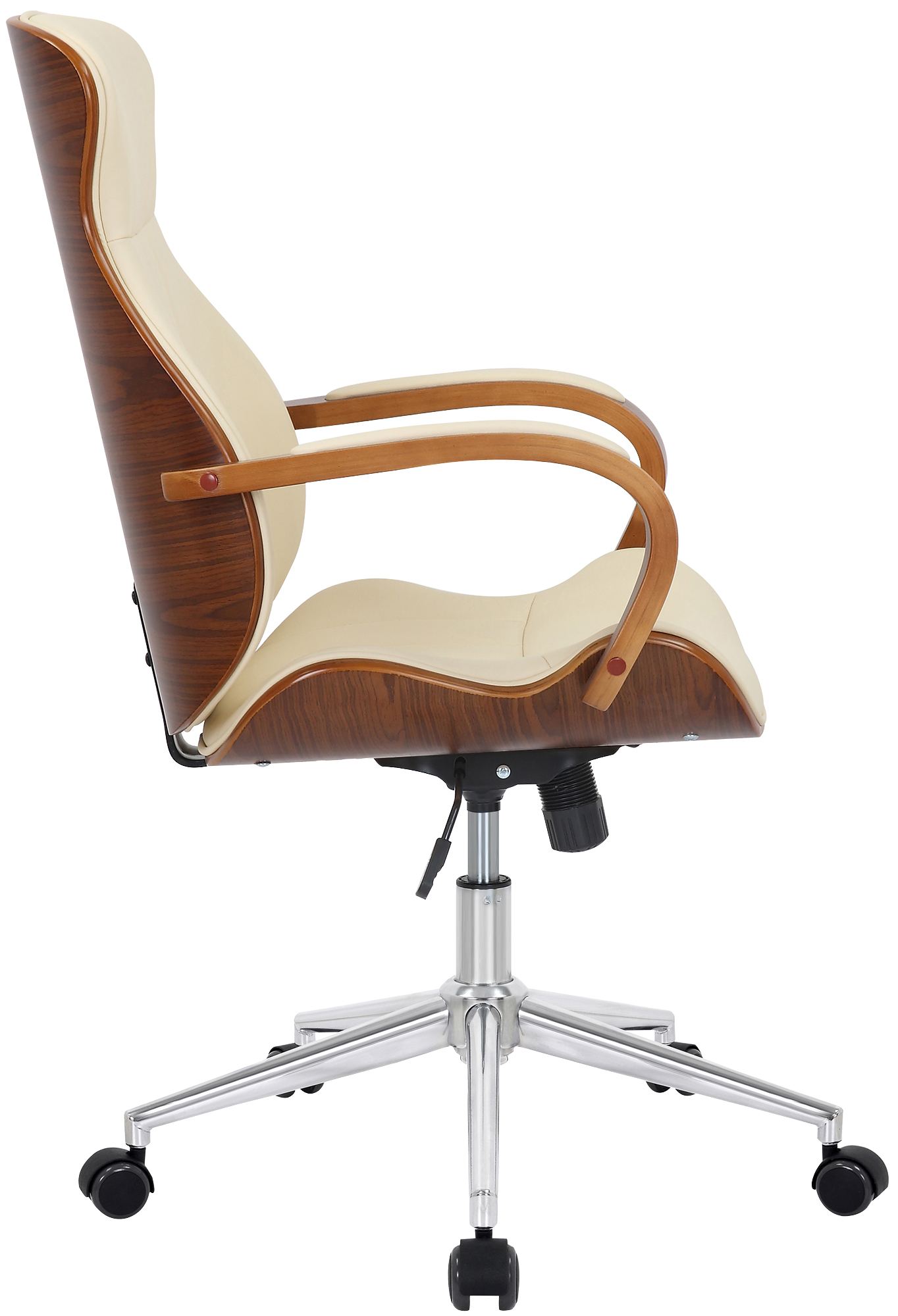 Bürostuhl Melilla Kunstleder, walnuss/creme