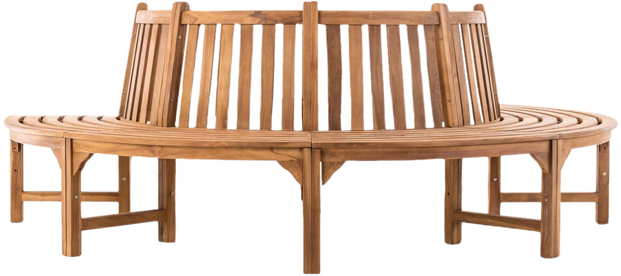 Baumbank Leming halbrund 250 cm, teak