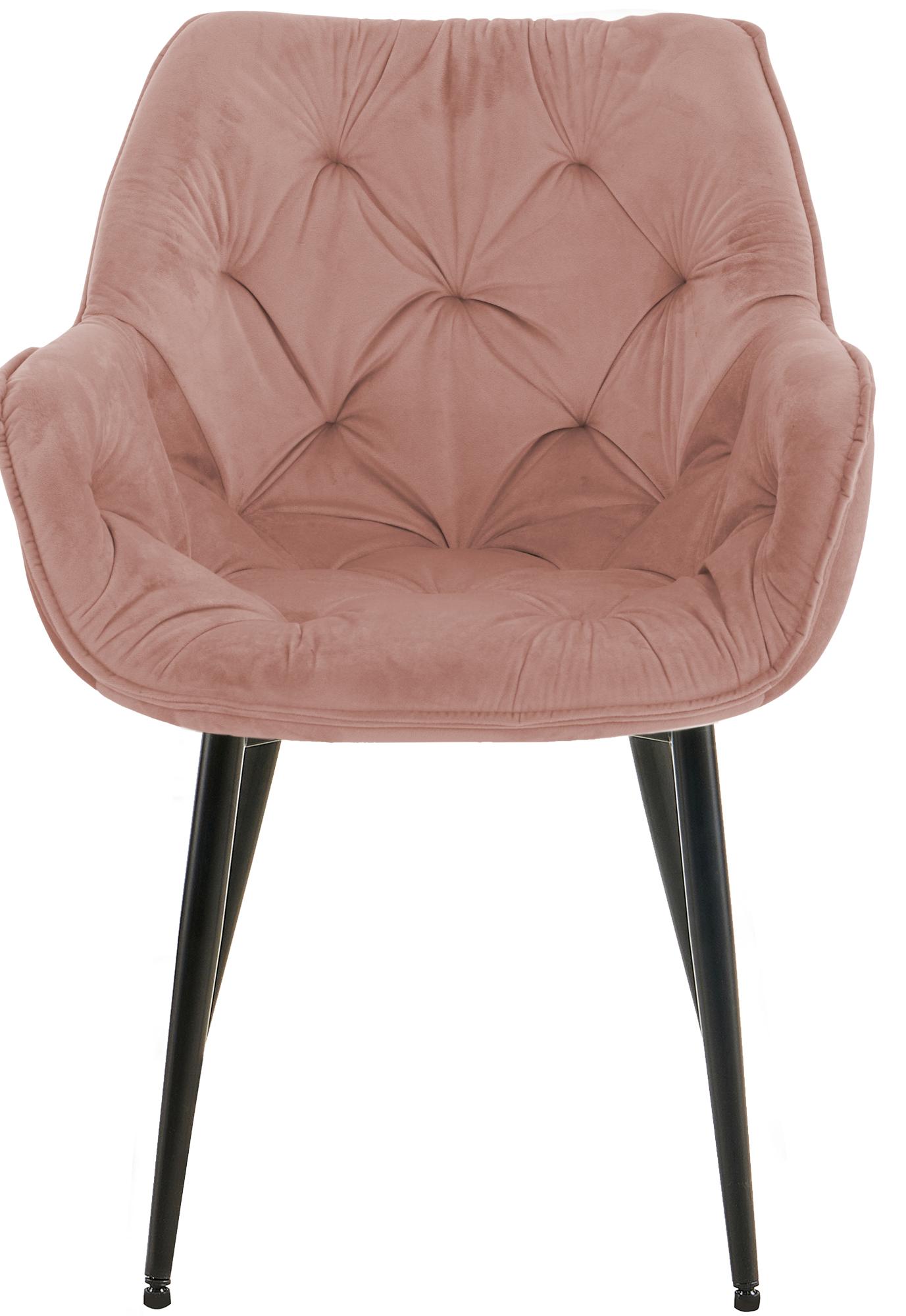 2er Set Stuhl Tanna Samt, rosa