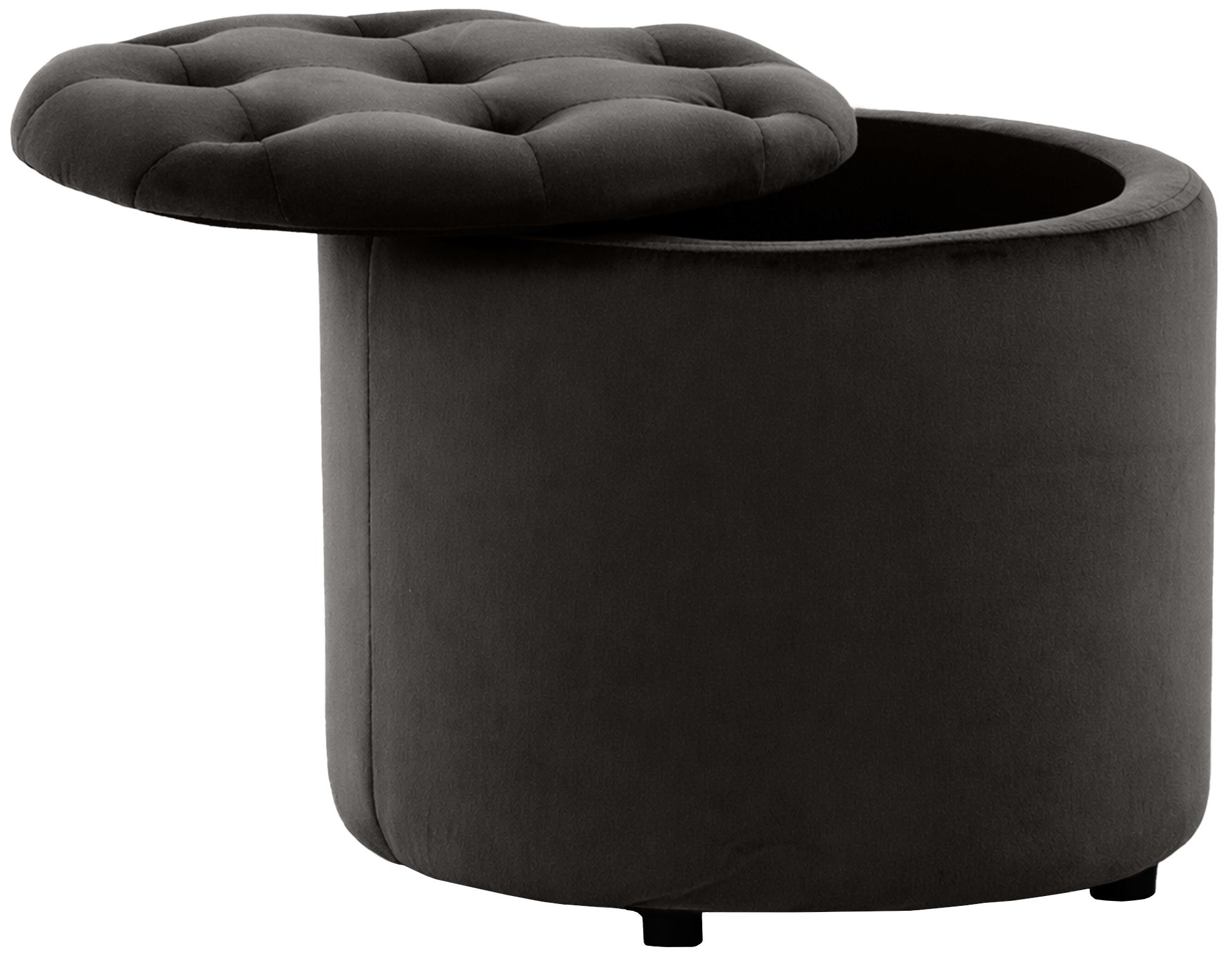 Sitzhocker Pantin Samt, grau