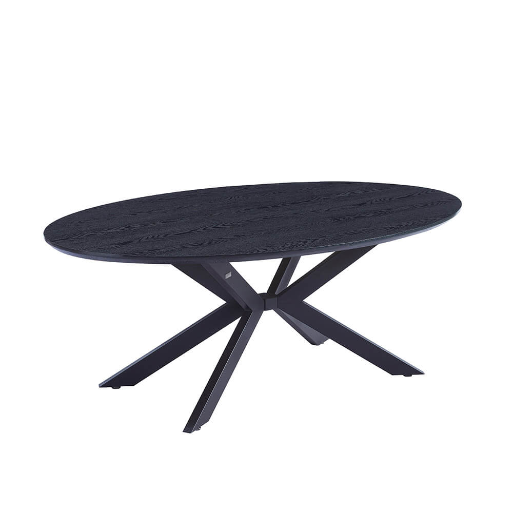 Esstisch Oval AVENTIS inkl. Sternfuß - 200 x 120 cm Dark Oak