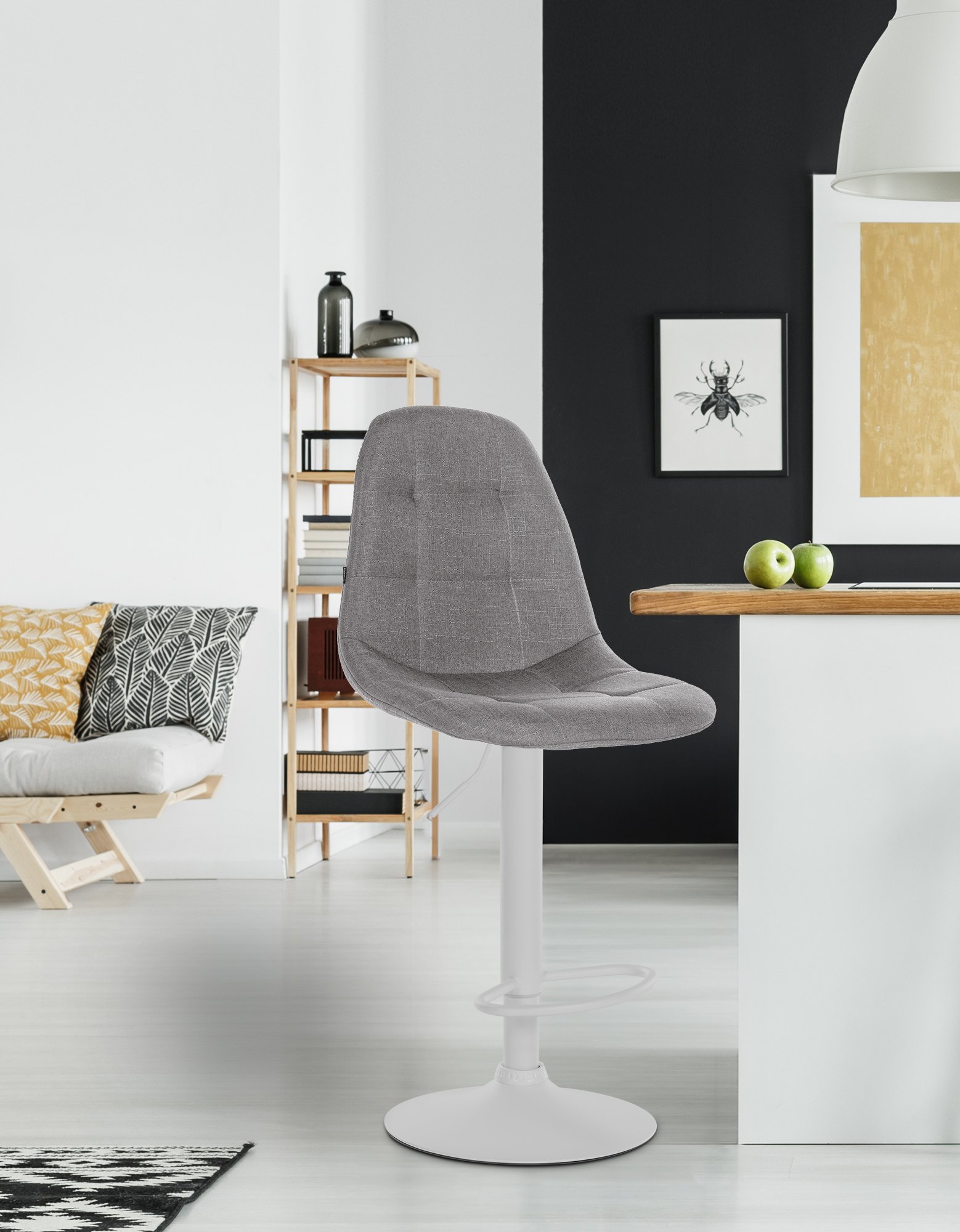 Barhocker Elmore Stoff W, grau