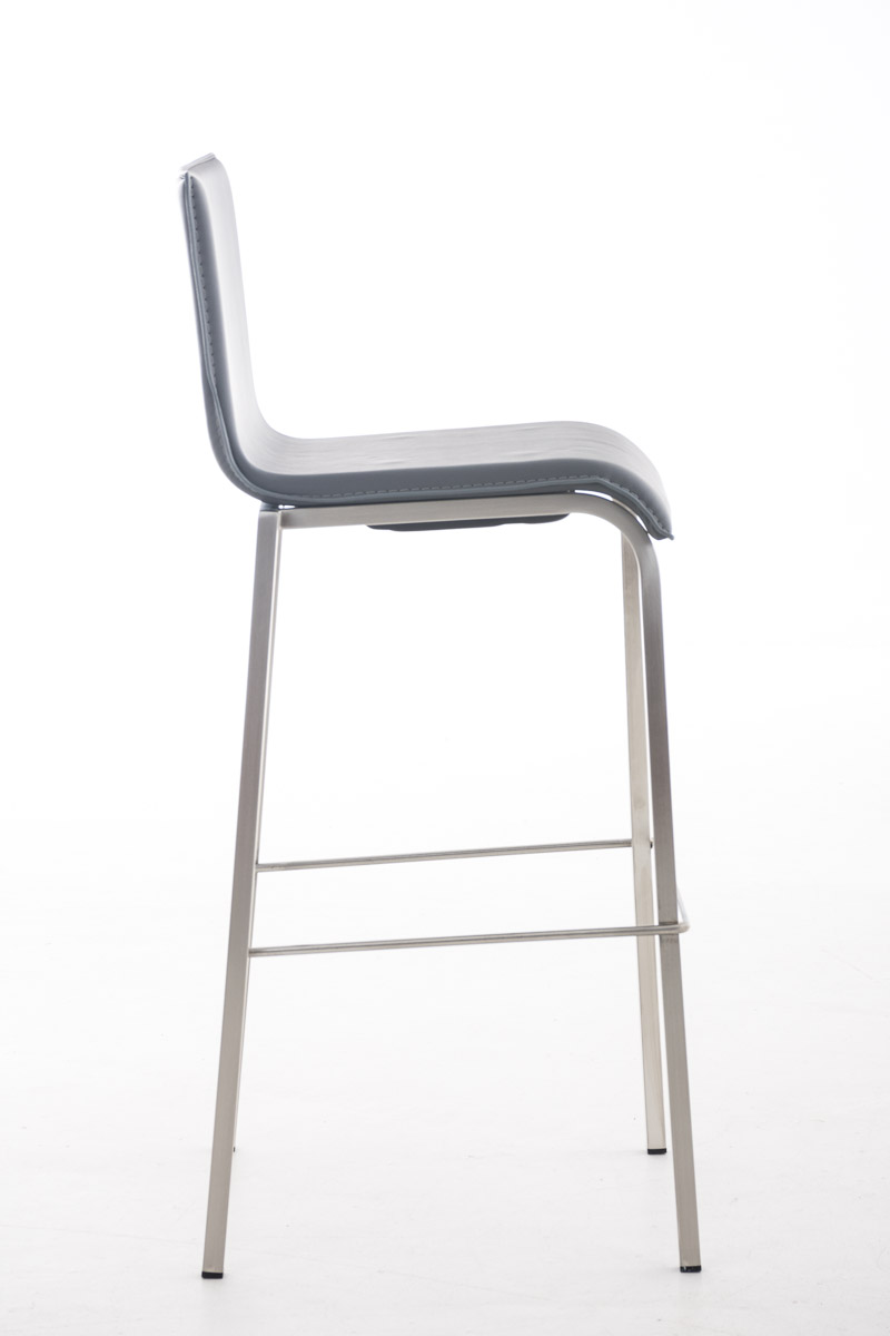 Barhocker Avola Leder Flach E78, grau