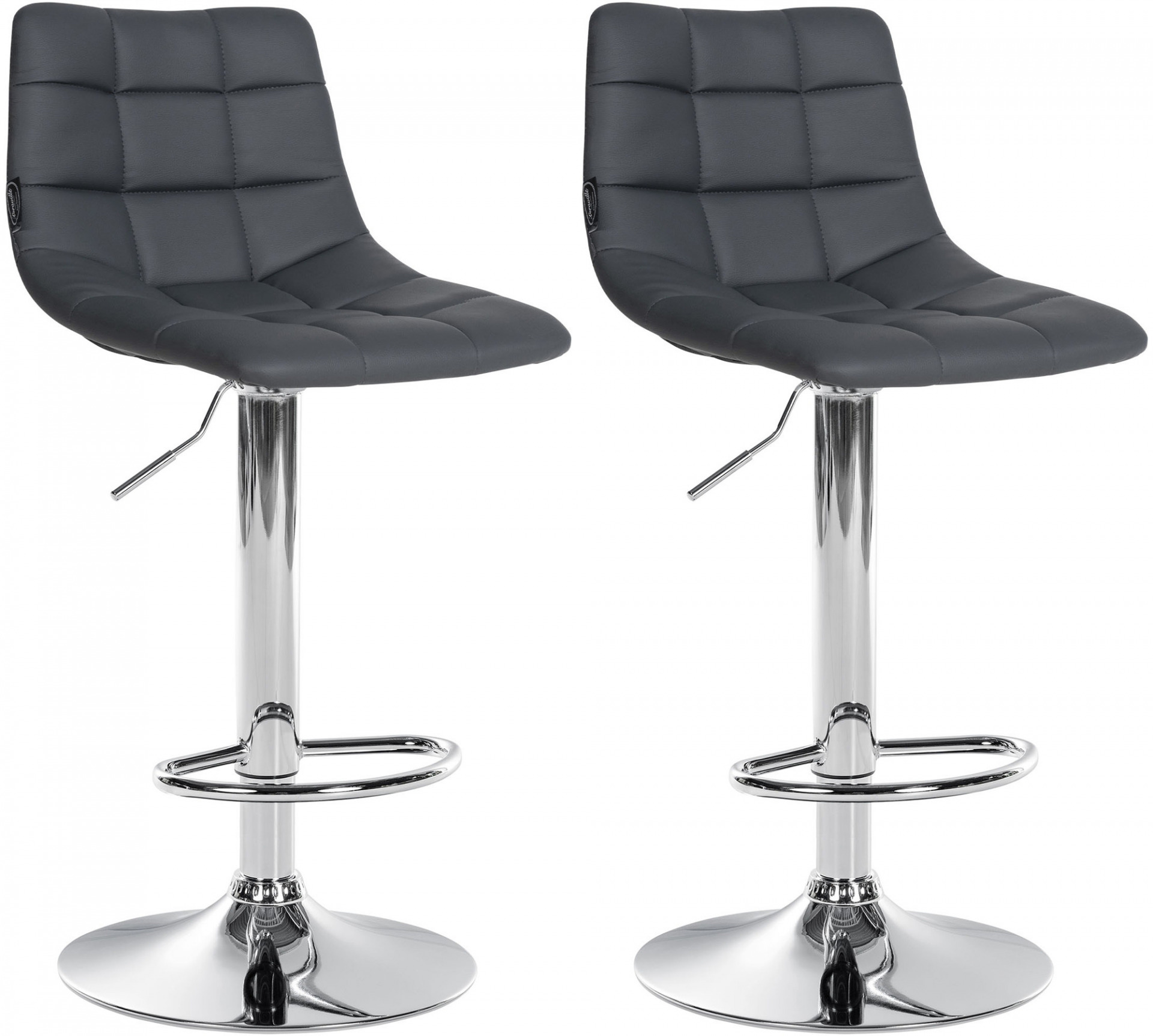 2er Set Barhocker Jerry Kunstleder chrom, grau