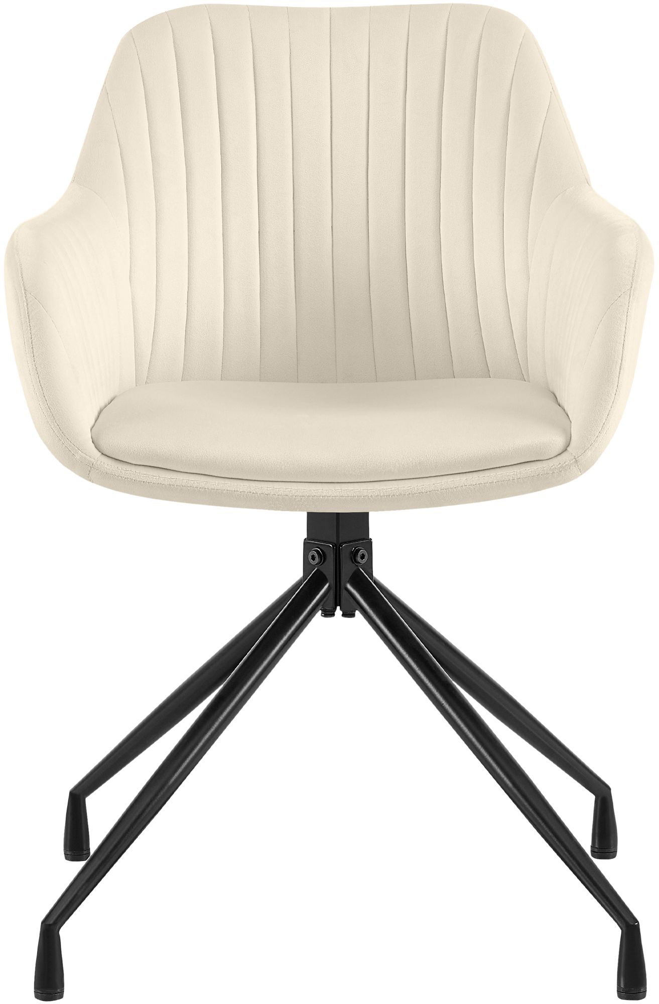 2er Set Esszimmerstuhl Novanis Samt, creme