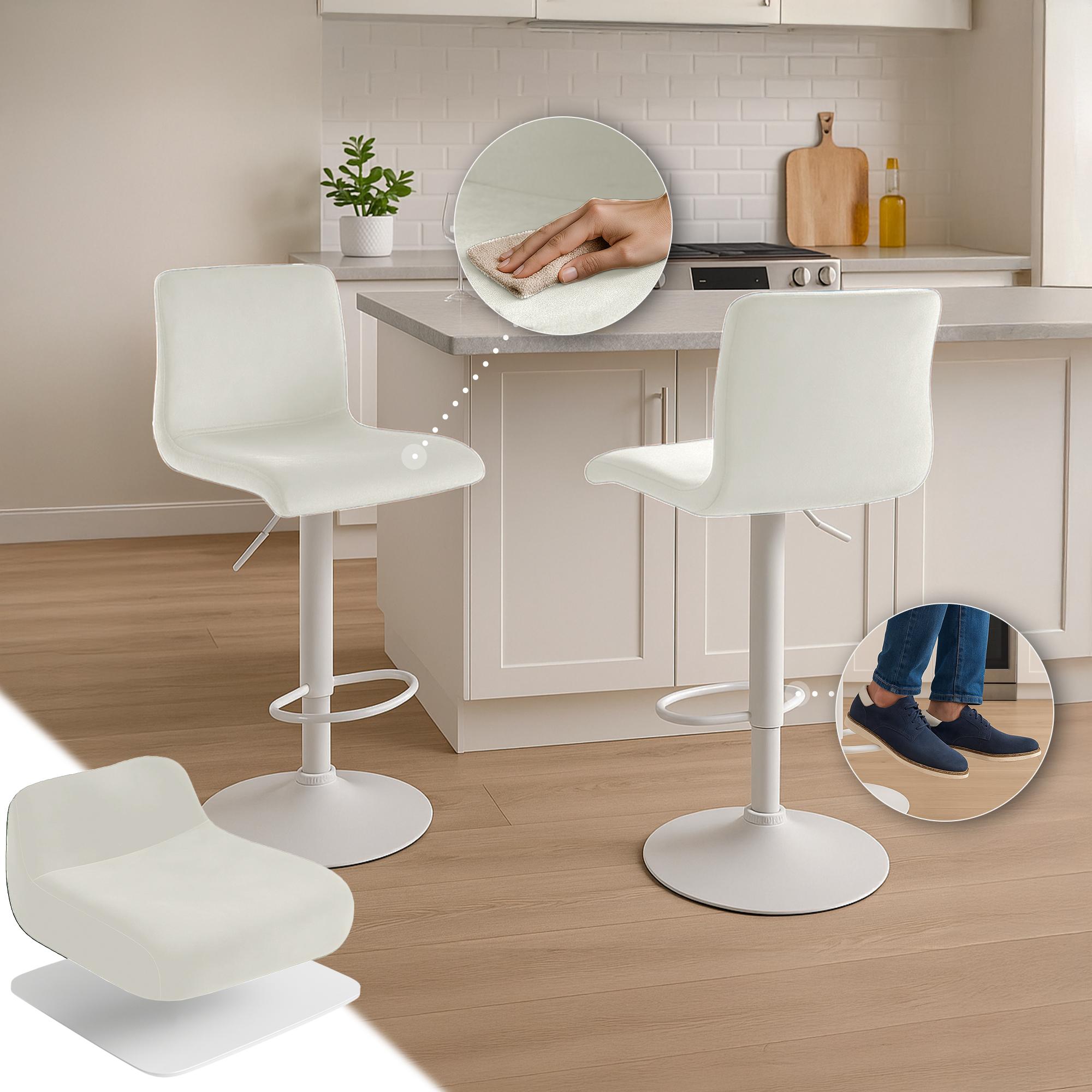 Barhocker Hoover Samt W, creme