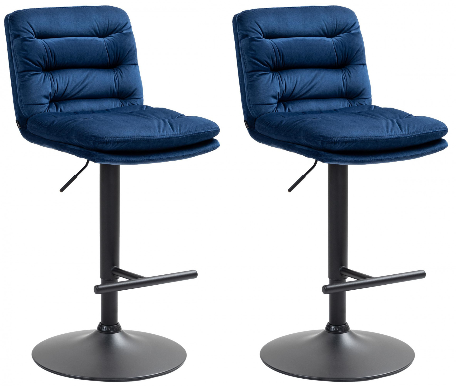 2er Set Barhocker Damar Samt schwarz, blau