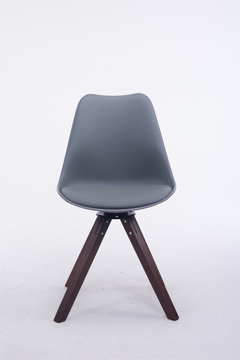 Besucherstuhl Troyes Drehbar Walnuss Square, grau