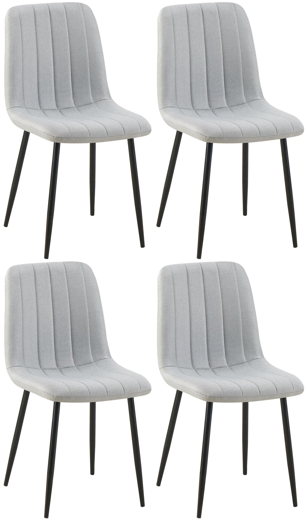 4er Set Stühle Dijon Stoff, grau