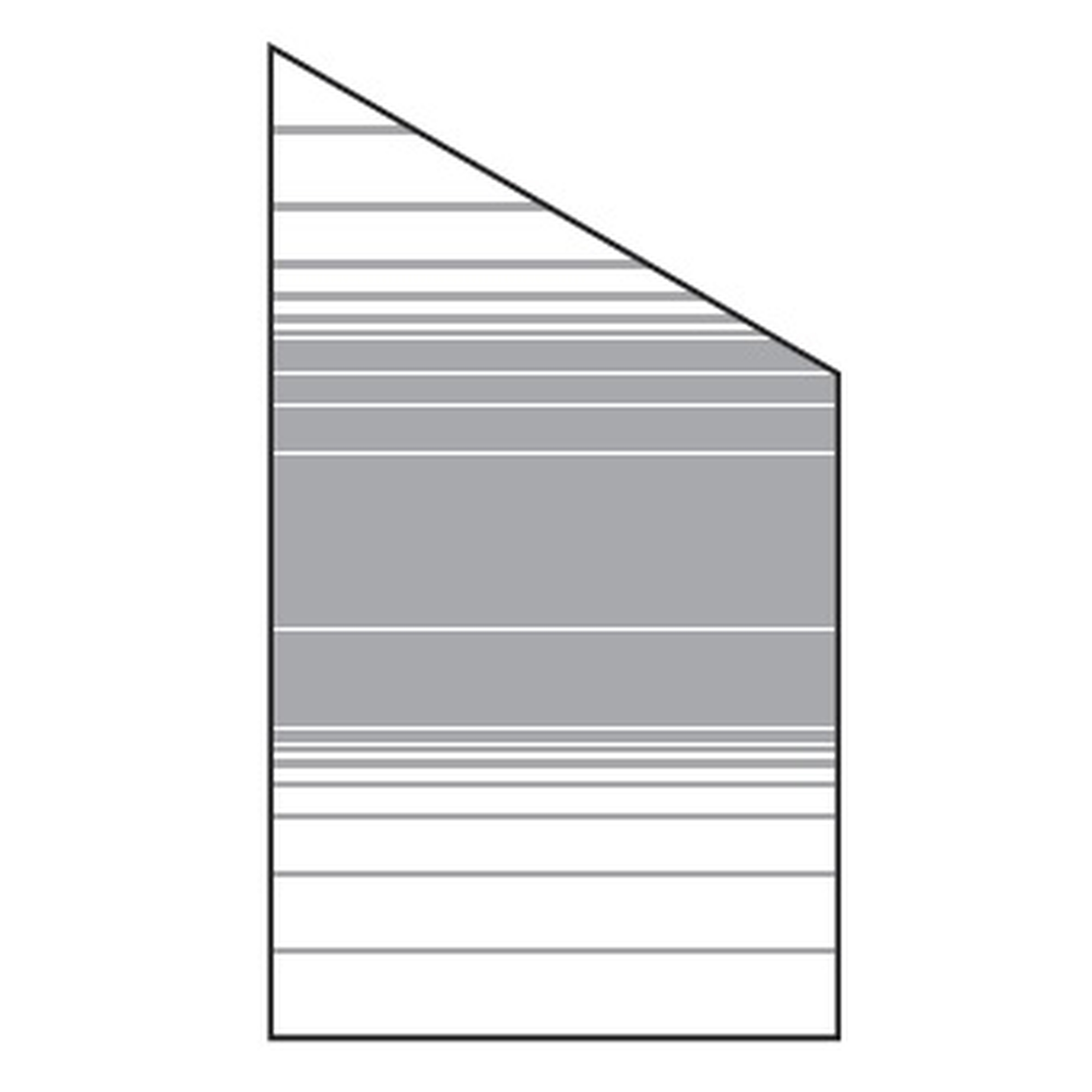 VETRO Glasscheibe ECKE rechts, B 1030 x H 1800/1200 mm, Streifen-Dekor 83, satiniert