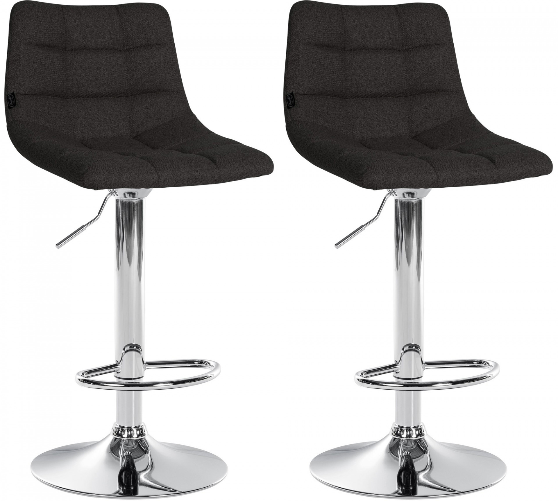 2er Set Barhocker Jerry Stoff chrom, schwarz