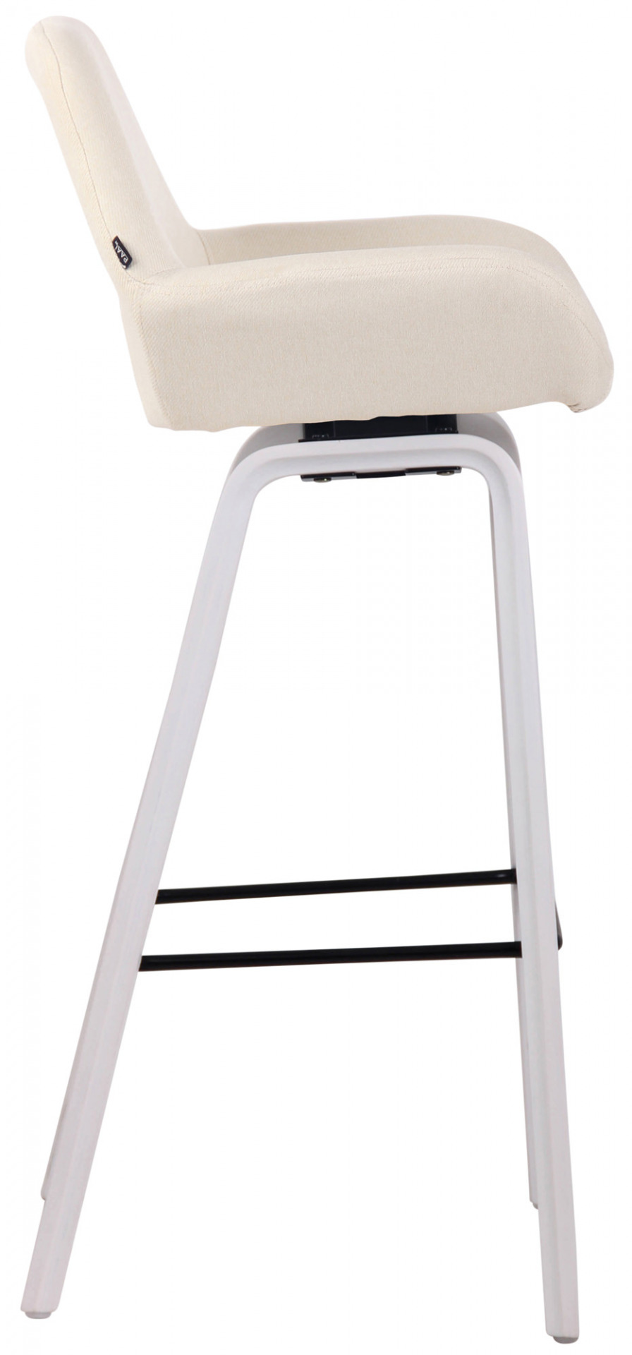 Barhocker Newnan Stoff 4-Fuß Gestell weiß (eiche), creme