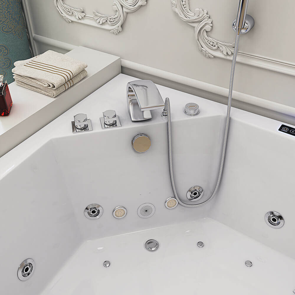 Whirlpool Badewanne mit Lichttherapie ATLANTIC L 140 x 140 cm