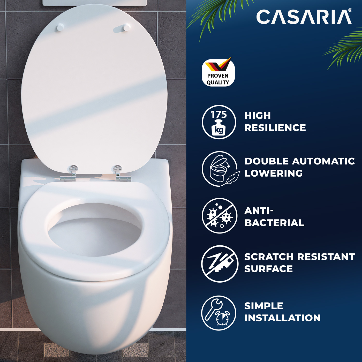 Toilettensitz Weiß mit Absenkautomatik