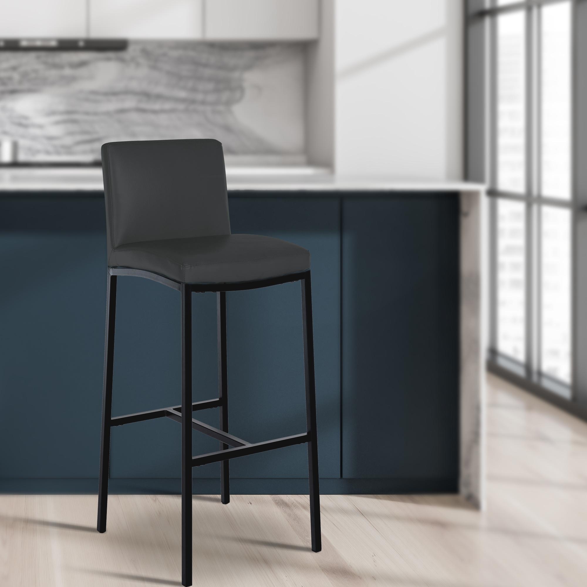 2er Set Barhocker Freeport Kunstleder B, dunkelgrau