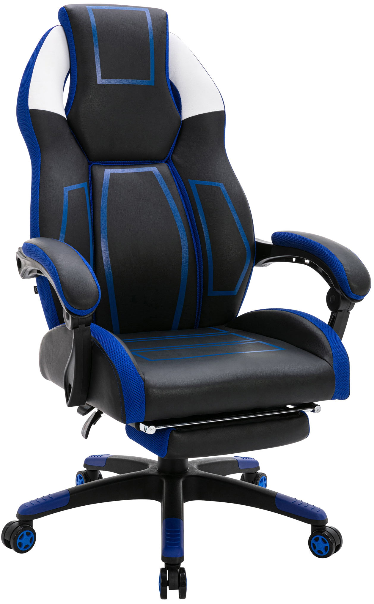 Bürostuhl Clovis Kunstleder, schwarz/blau