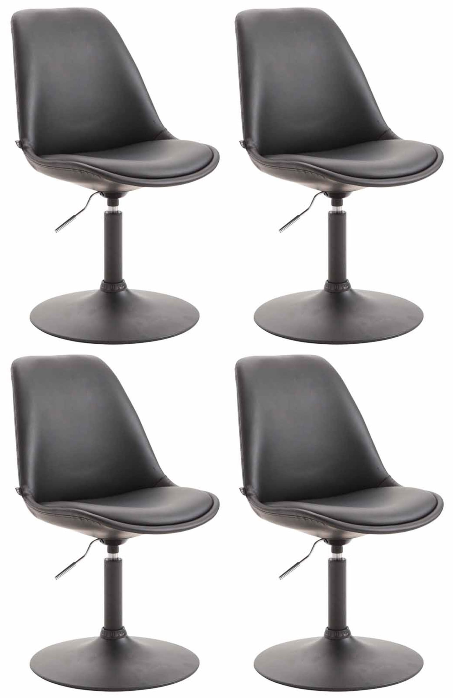 4er Set Esszimmerstühle Maverick B Kunstleder, schwarz
