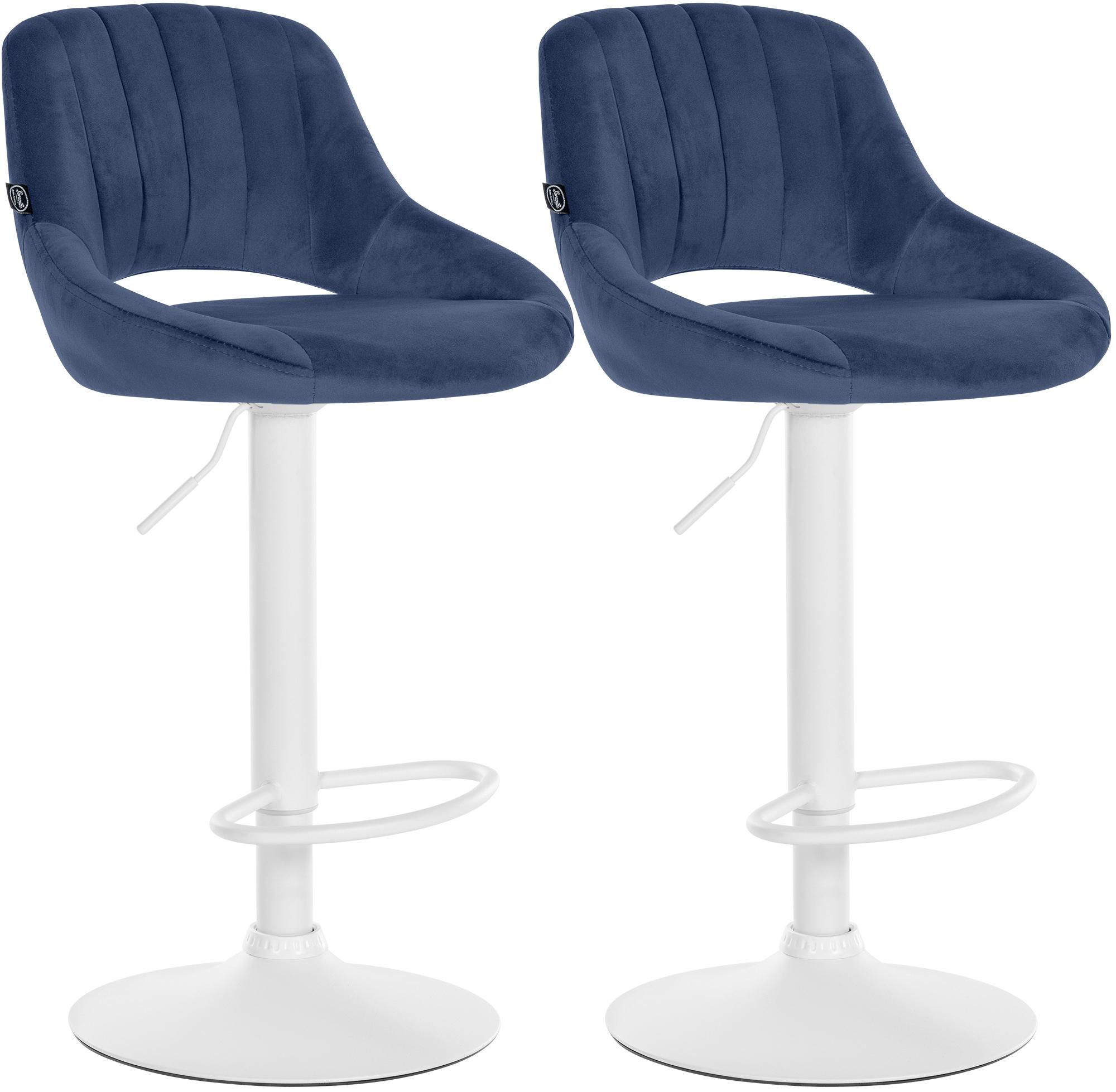 2er Set Barhocker Milet Samt W, blau