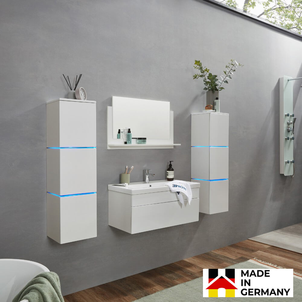 Badmöbel Komplettset WANGEROOGE BIG XL - Weiß Made in Germany