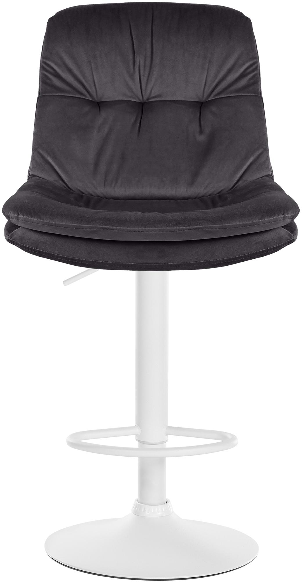 Barhocker Laurel Samt weiß, schwarz