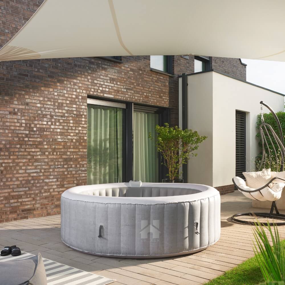 Outdoor Whirlpool SPLASH inkl. Abdeckung - Ø208 cm 6 Personen Beton