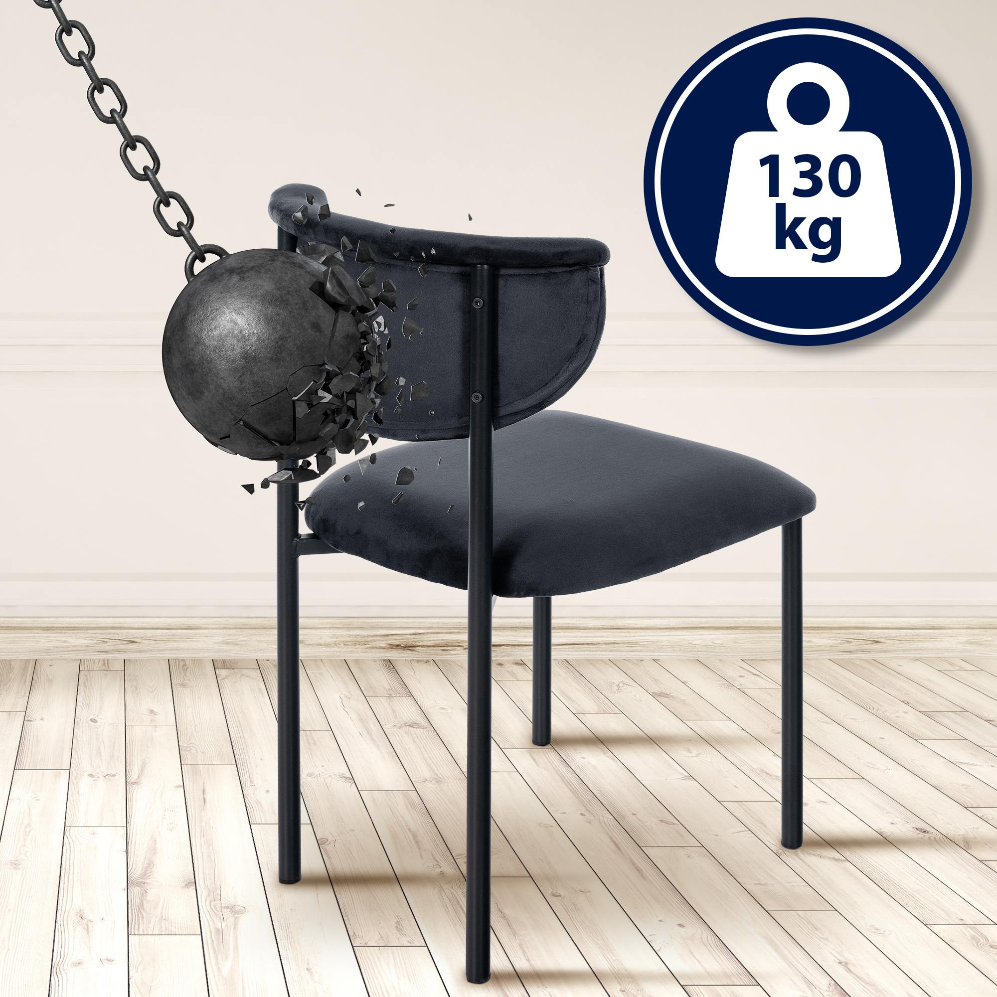 Besucherstuhl Gambell Samt, schwarz