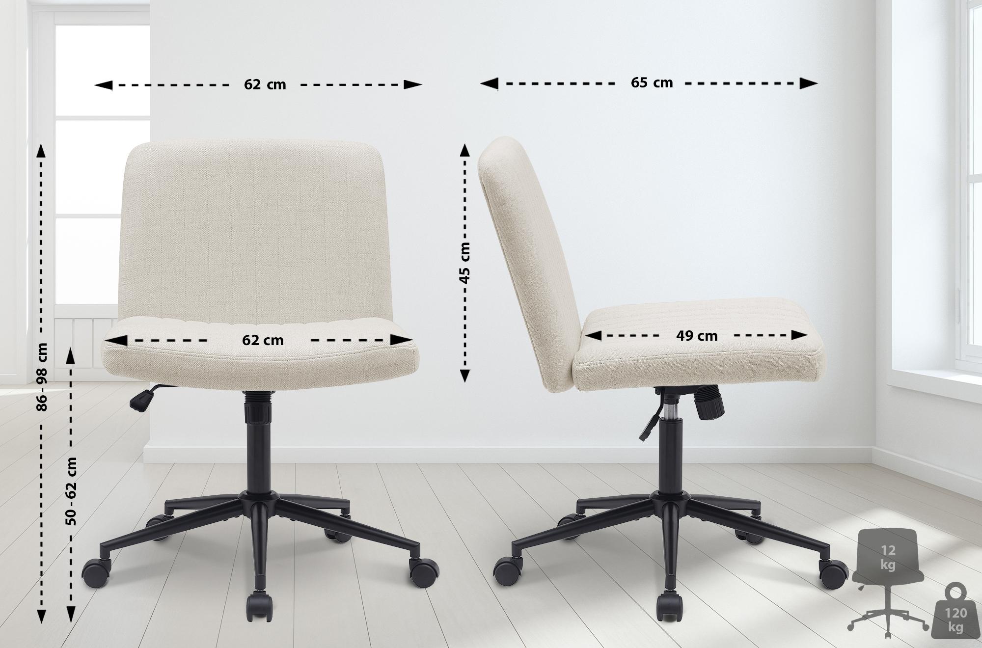 Bürostuhl Kingman Stoff, creme