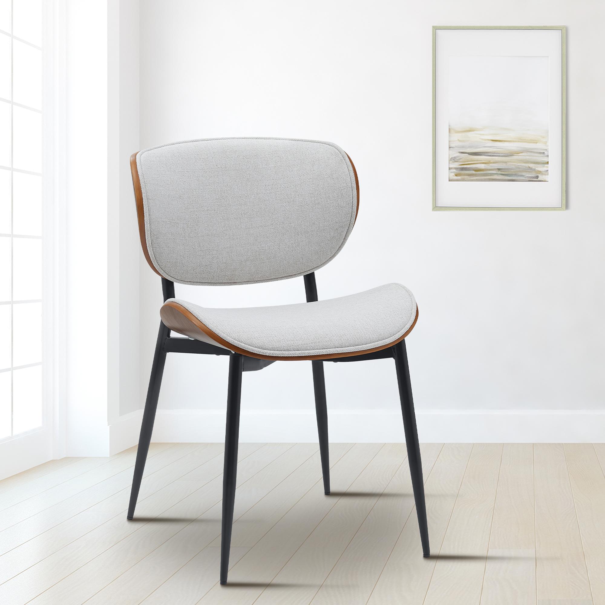 Besucherstuhl Enid Stoff, walnuss/creme