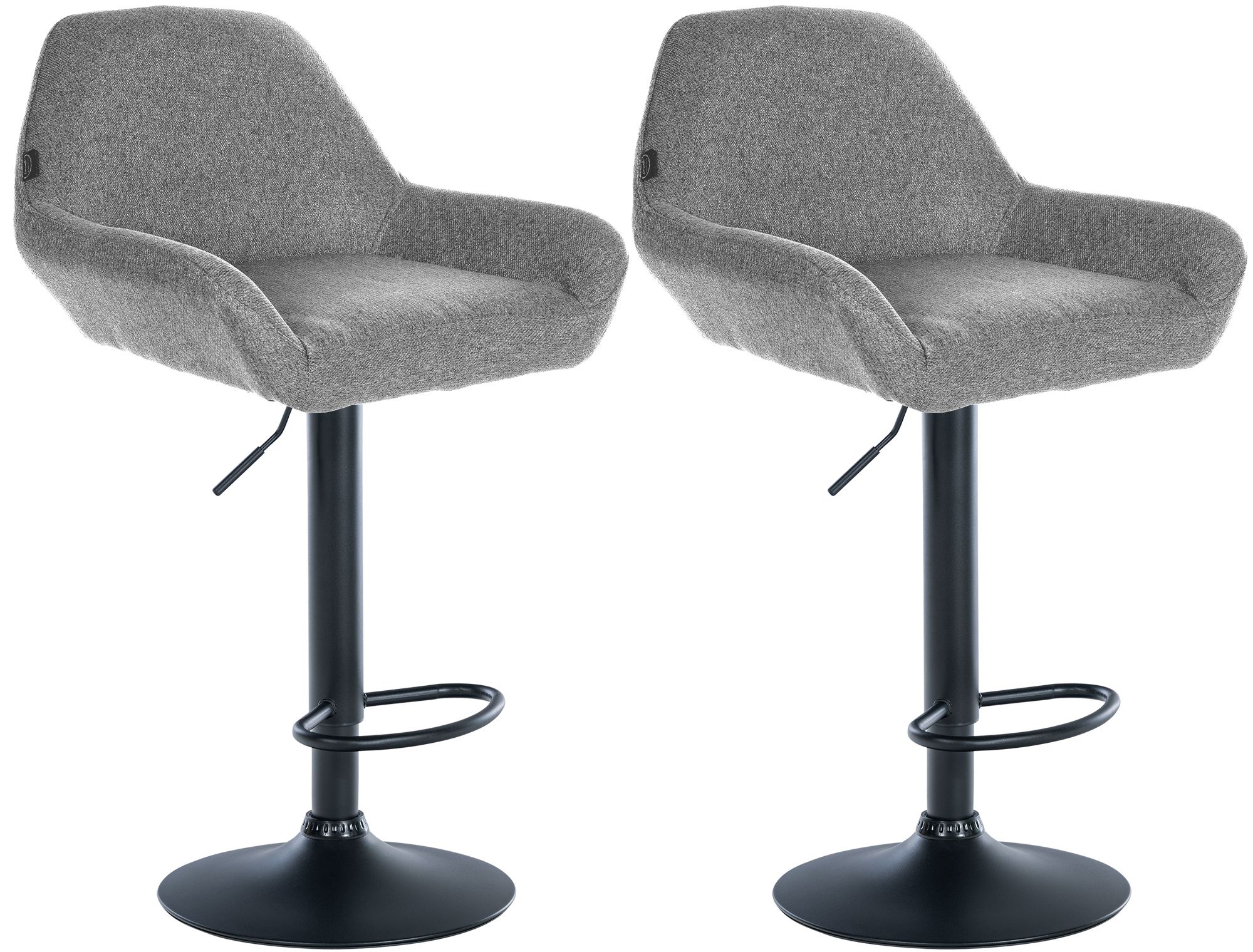 2er Set Barhocker Braga Stoff schwarz, grau