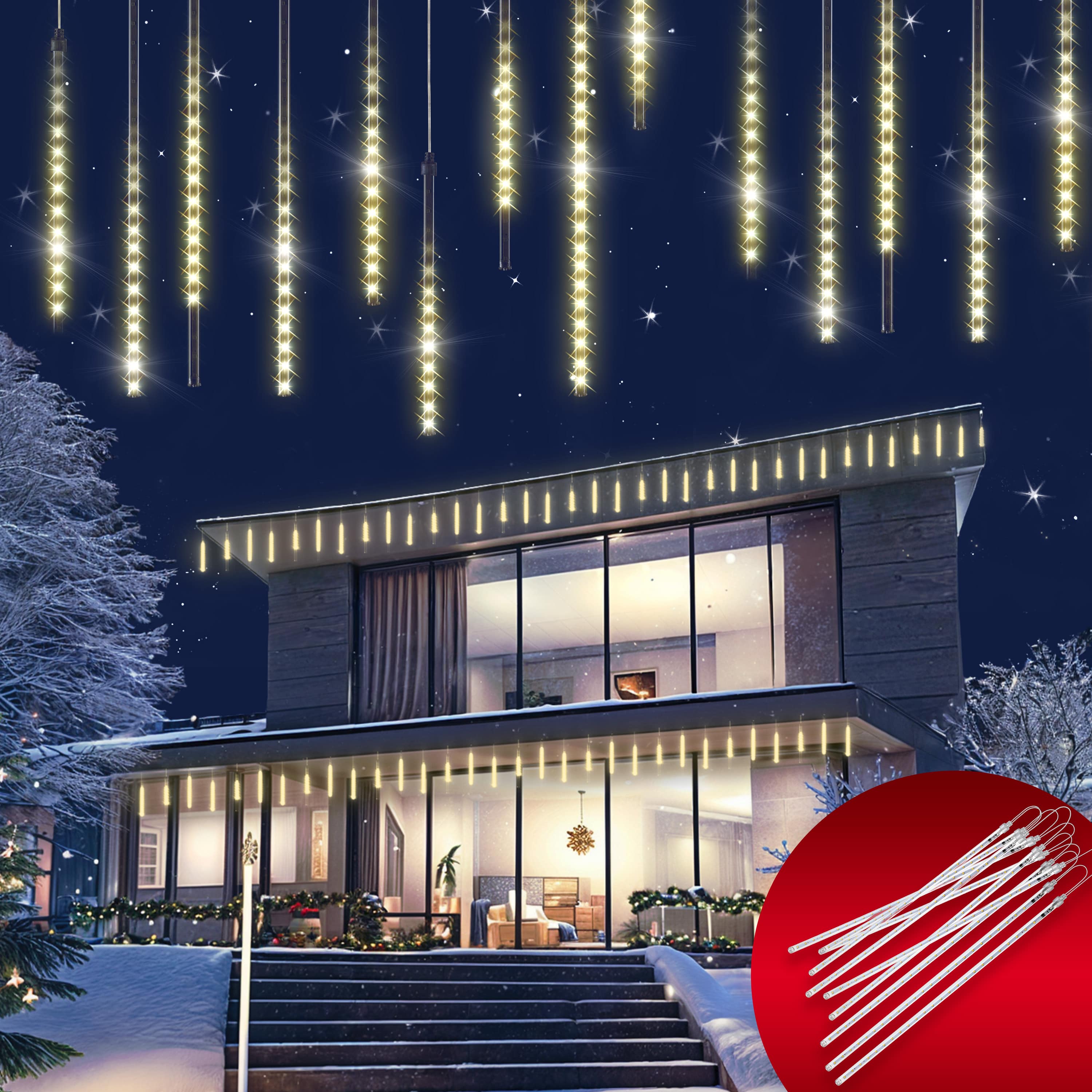 Lichterkette Weihnachten Diamantenregen Warmweiß