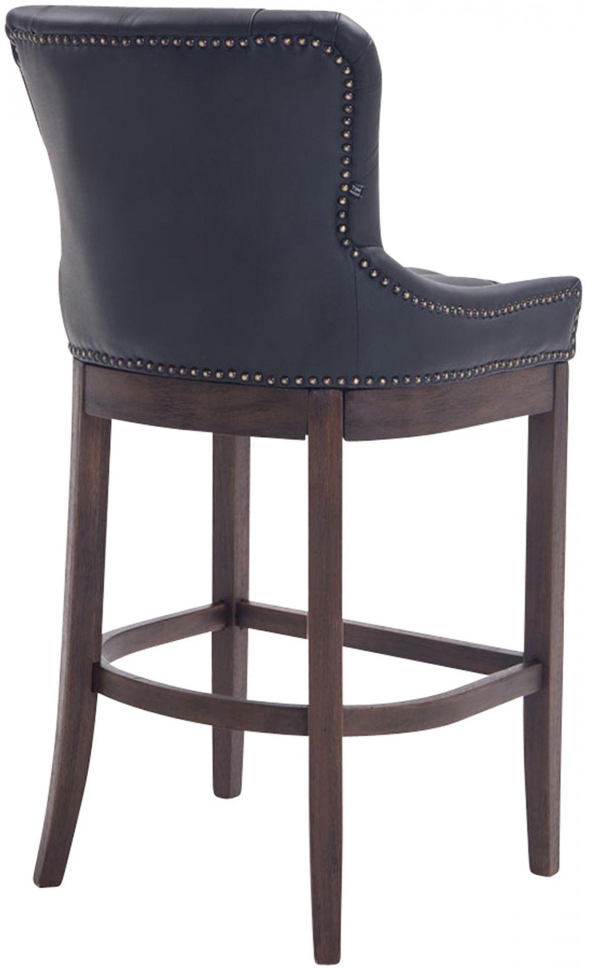 Barhocker Lakewood Echtleder, Antik, schwarz
