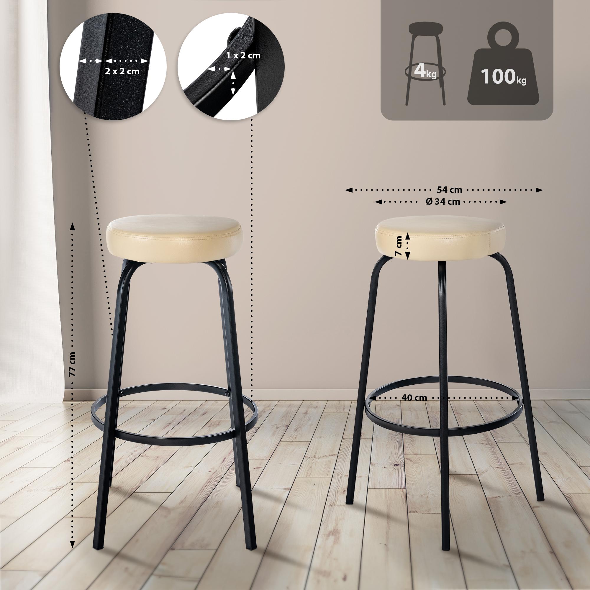 Barhocker Kamari Kunstleder, creme