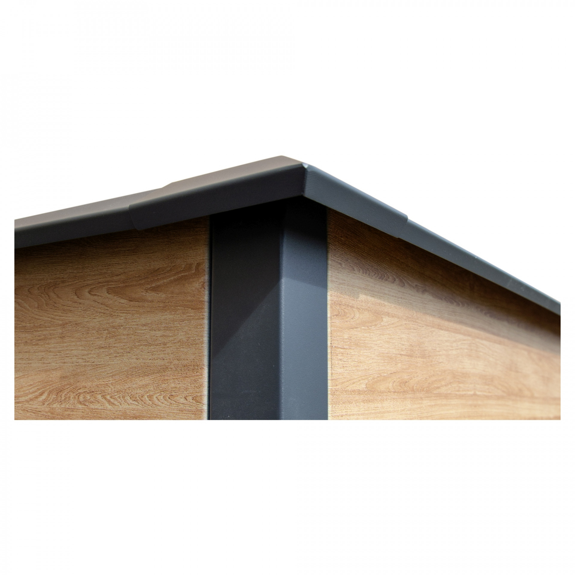 EMMI Metall-Hochbeet Holzdekor, 150 x 75 x 77 cm, Stahl verz. pulverbesch., mit Schneckenschutzkante
