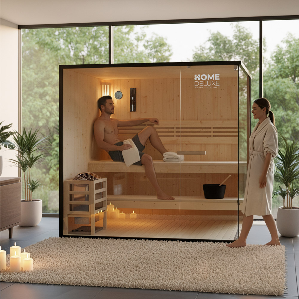 Traditionelle Sauna SHADOW XL - 200 x 150 cm für 5 Personen
