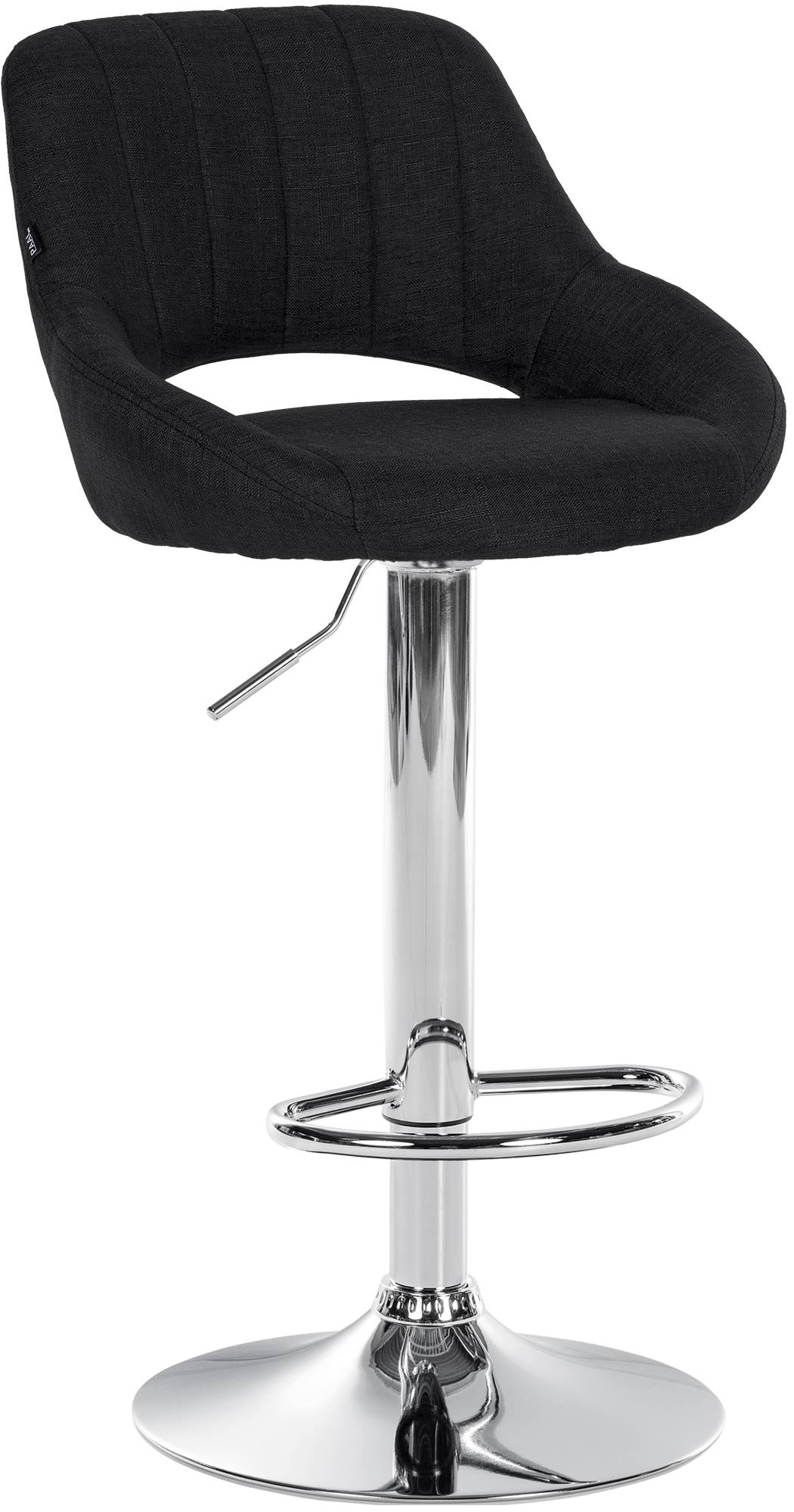Barhocker Milet Stoff chrom, schwarz