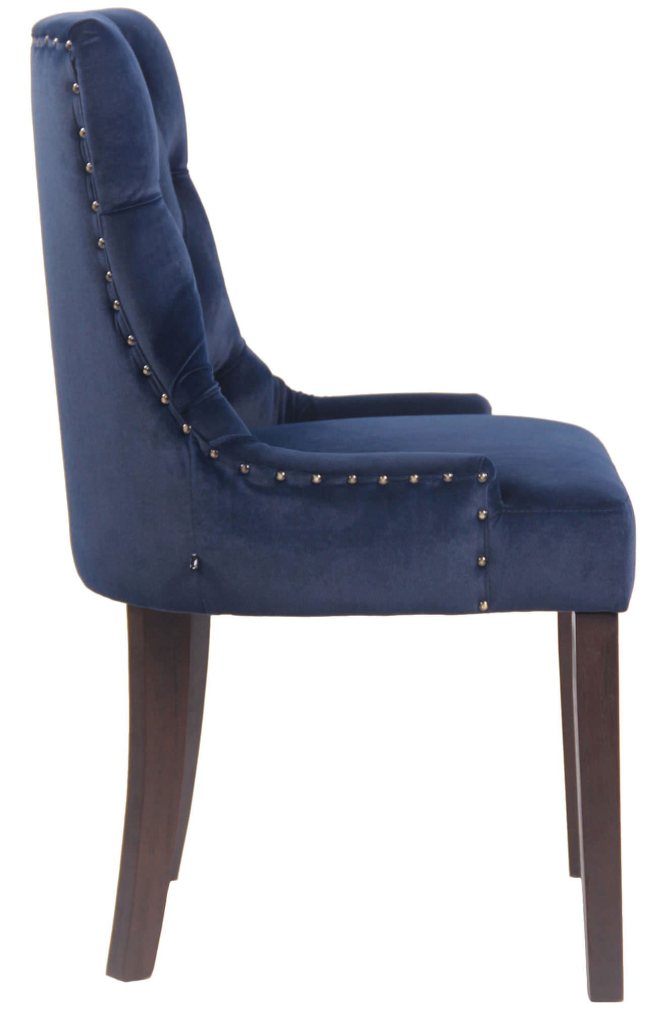 4er Set Esszimmerstühle Aberdeen Samt antik, blau