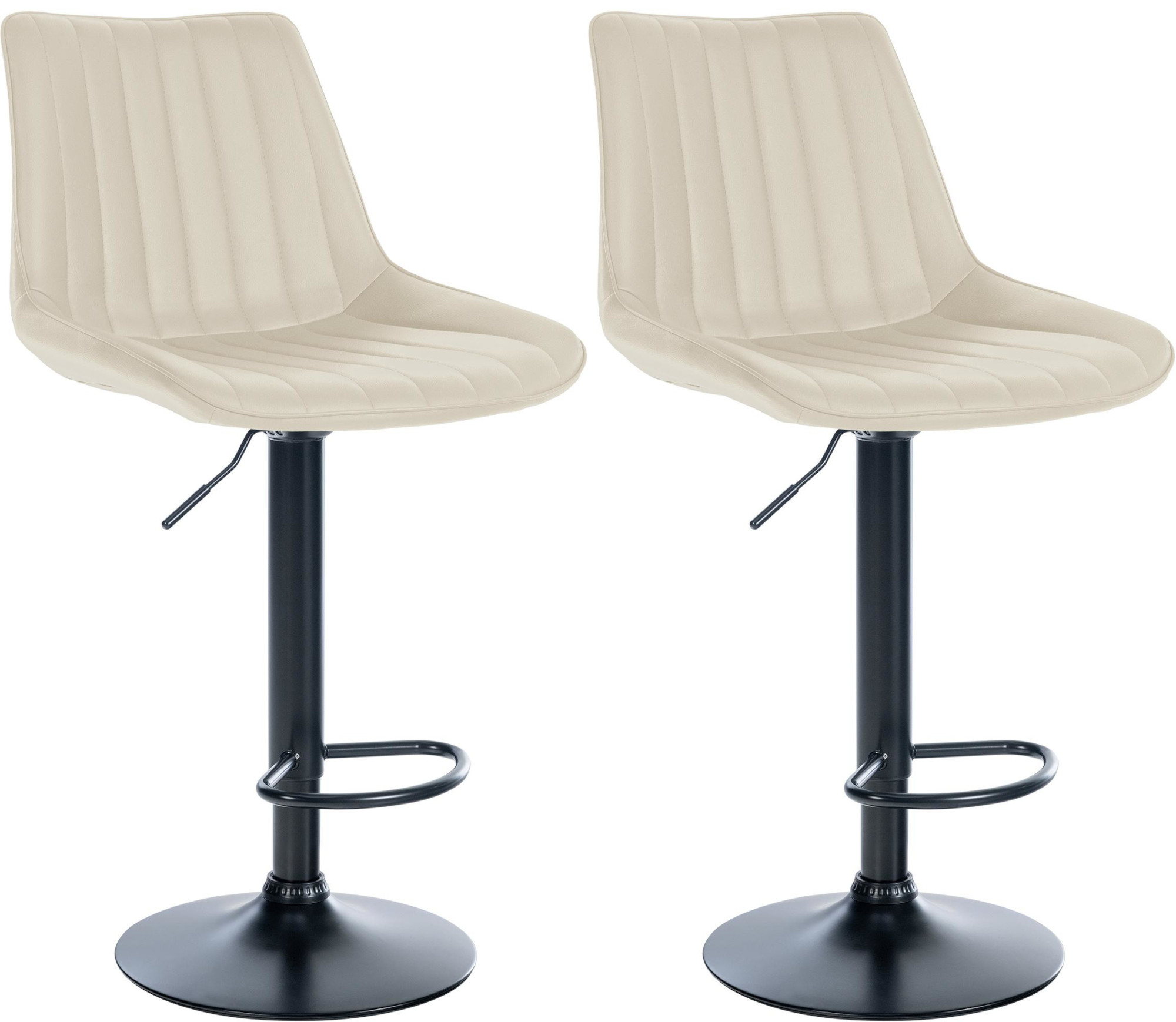 2er Set Barhocker Toni Kunstleder schwarz, creme