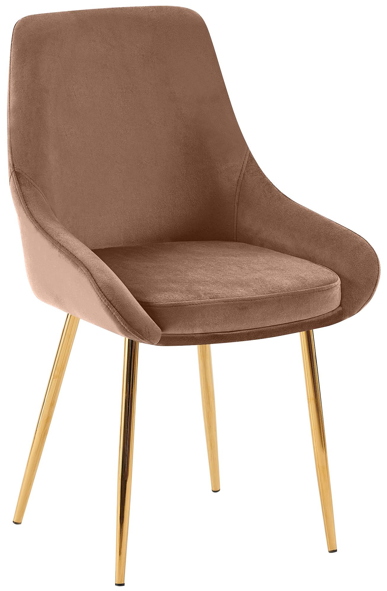 Esszimmerstuhl Elmira Samt gold, braun