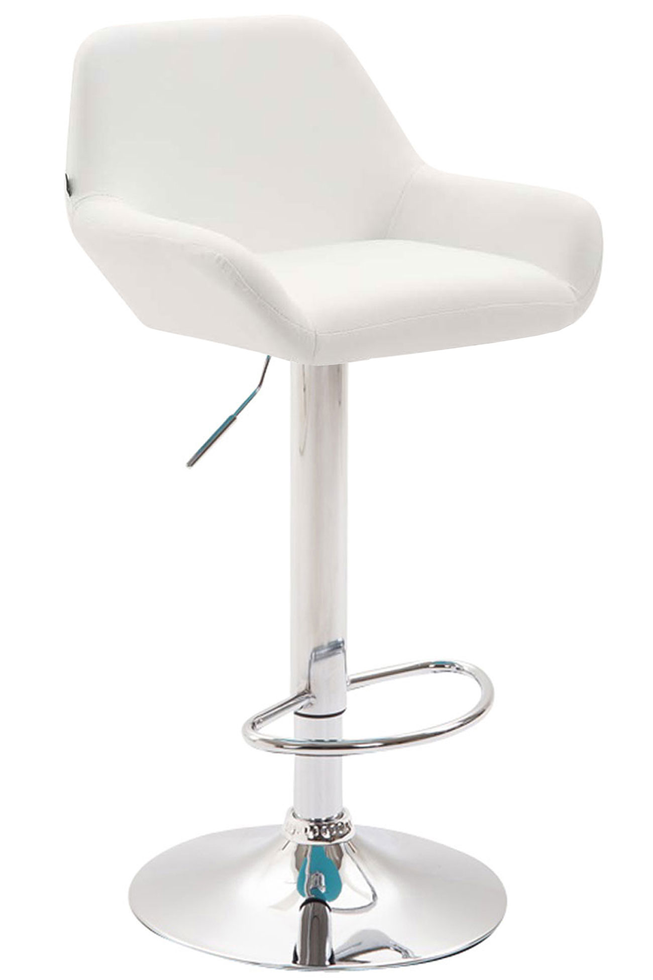2er Set Barhocker Braga Kunstleder chrom, weiß