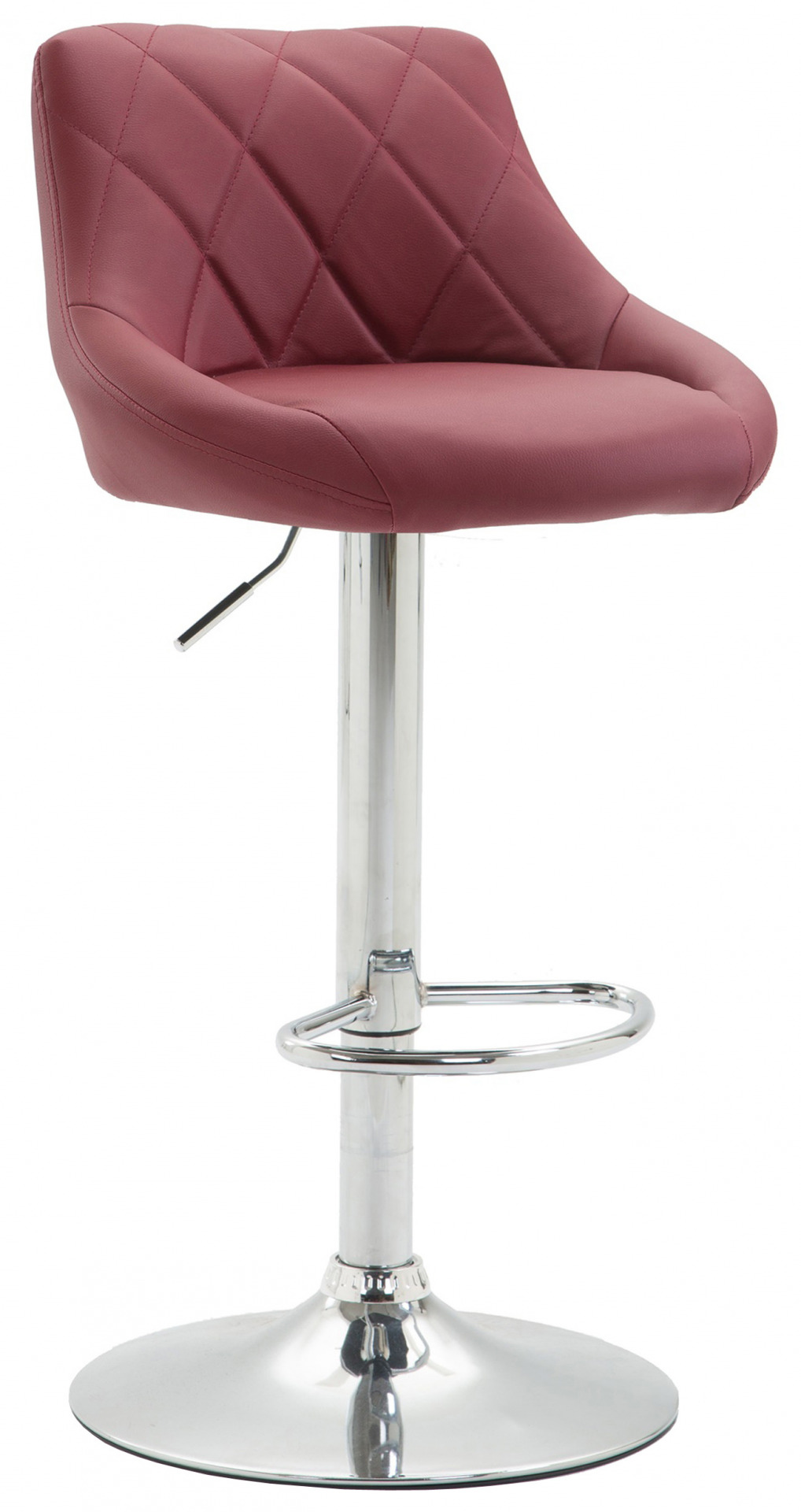 Barhocker Lazio Kunstleder chrom, bordeauxrot