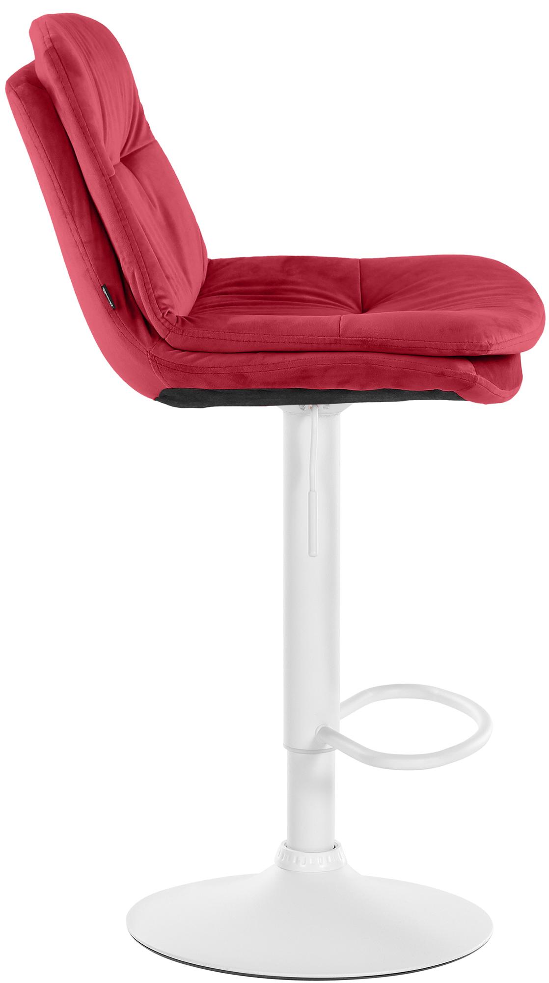 Barhocker Laurel Samt weiß, rot