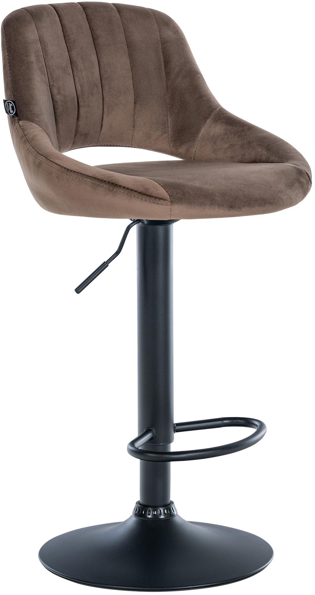 Barhocker Milet Samt schwarz, braun
