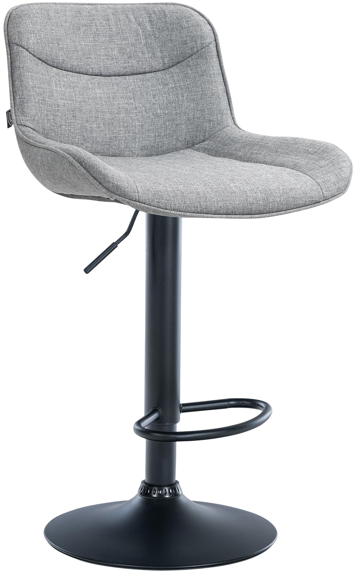 Barhocker Vonore Stoff schwarz, grau