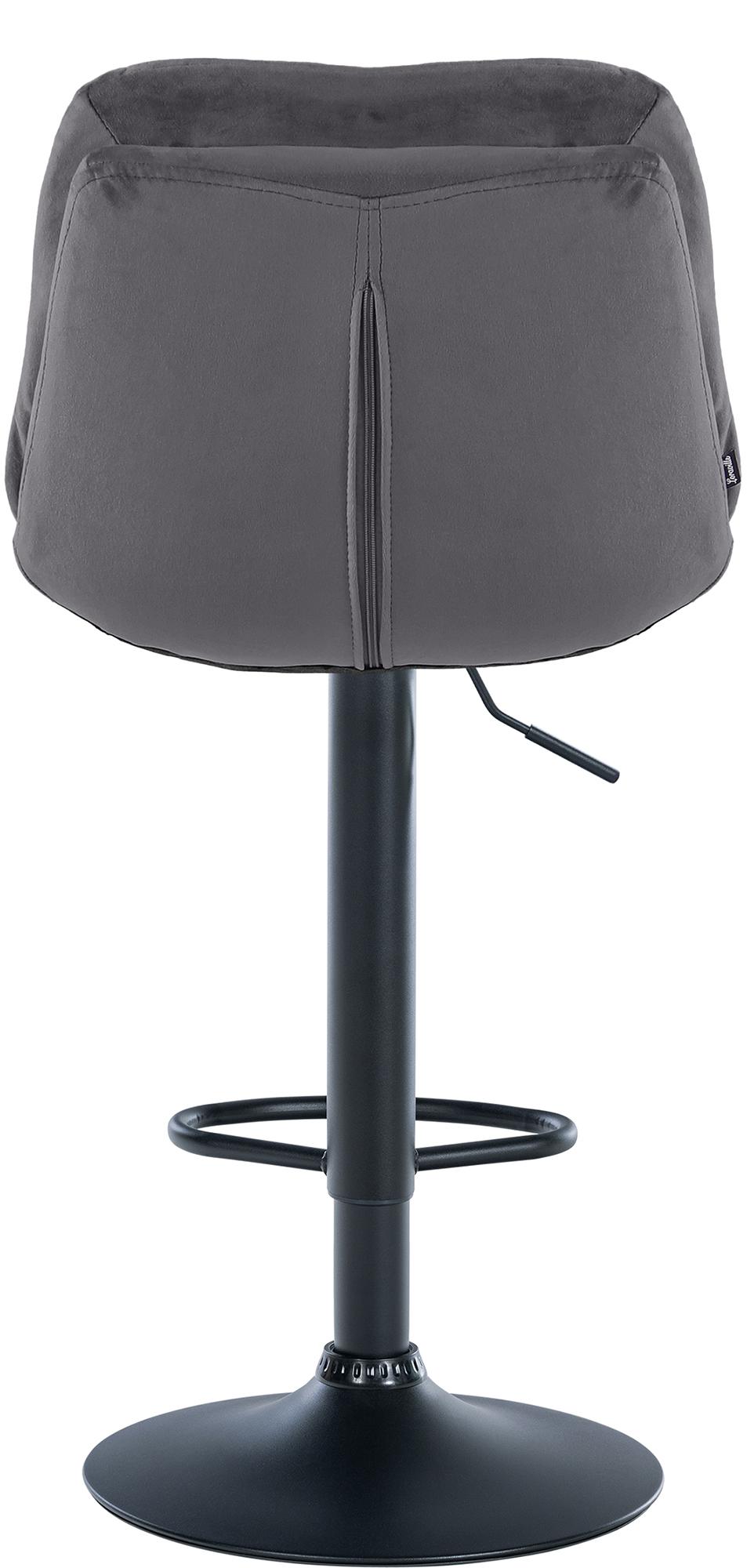 Barhocker Laurel Samt schwarz, dunkelgrau