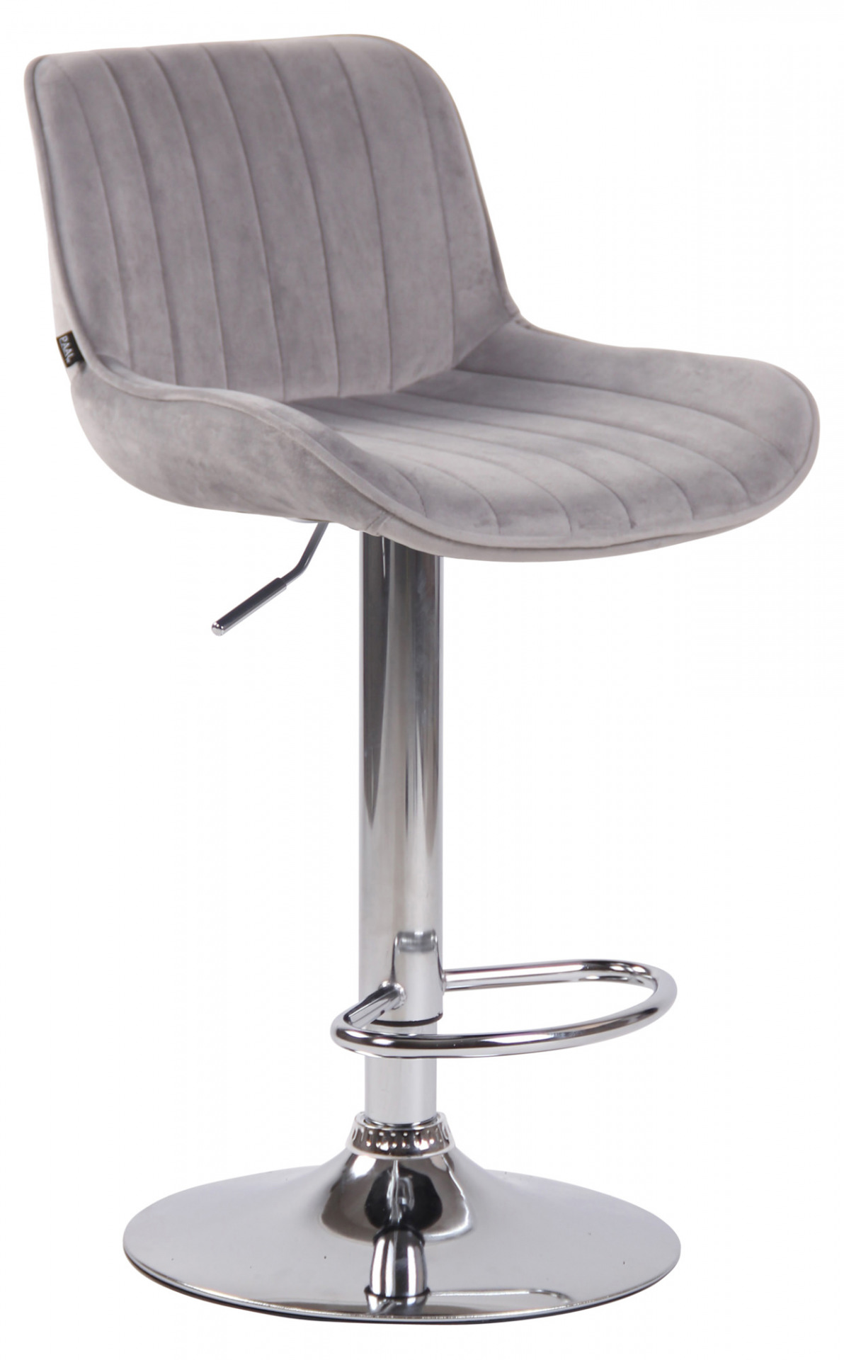Barhocker Lentini Samt chrom, grau